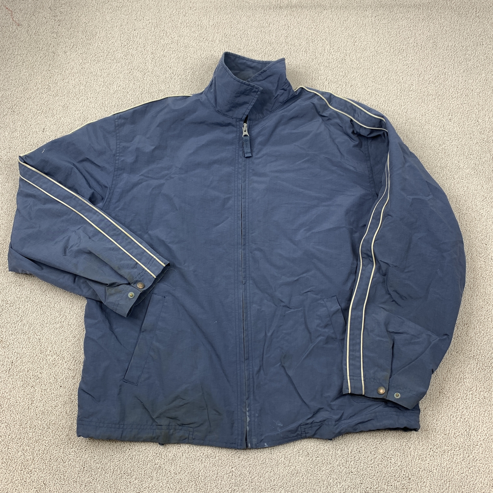 Vintage GAP Jacket Men's XL Blue Nylon Striped Casual Y2K