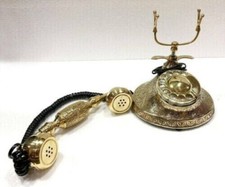 Working Telephone Nautical Brass Rotary Dial Landline Vintage Look Home Decor