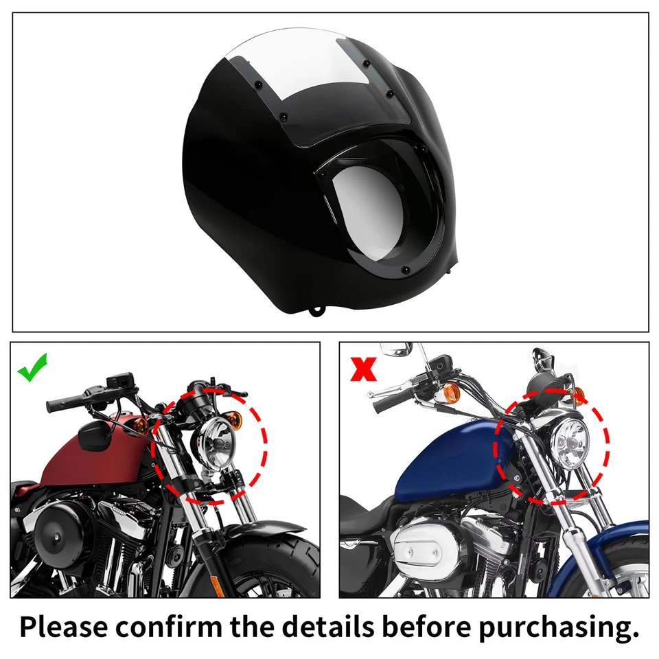 Яркий черный четвертьфинальный обтекатель для Harley Sportster XL 883 1200 моделей 1988-2016 - Изображение 4 из 4