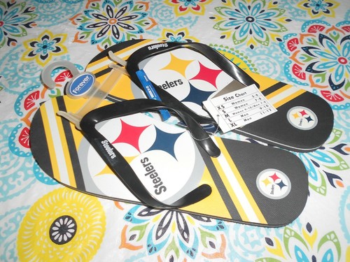 mens steelers flip flops
