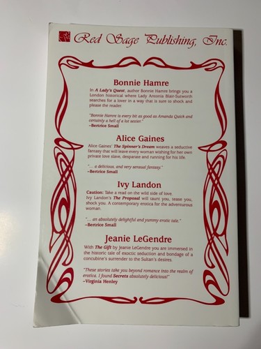 Secrets 4 Novellas in 1 Paperback Bonnie Hamre Alice Gaines Ivy Landon Romance - Picture 2 of 2