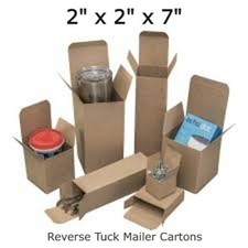 Shipping Reverse Tuck Mailers Chipboard Kraft Box 2  x 2  x 7  Cartons Storage