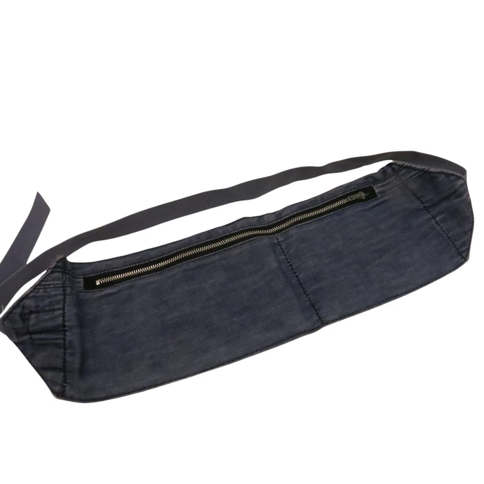 VINTAGE DENIM MONEY POUCH BELT BUMBAG FESTIVAL MARKET STALL 46" LONG - Image 3 of 4