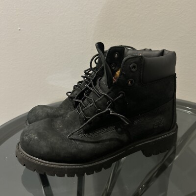 Timberland Youth Boys Boots Size Premium Black Leather