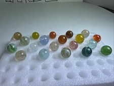 322 Lot Of 20 Vintage Translucent Swirl Glass Marbles Mixed Maker