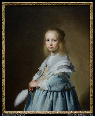 Johannes Cornelisz Verspronck Portrait of a Girl Dressed in Blue O 1 Vintage Art