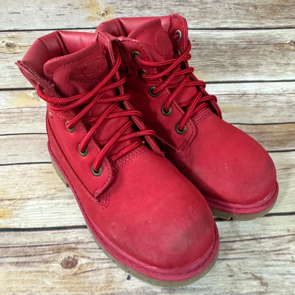 Botines de combate rojos Lugz para niños talla 11 Foto 2 de 4