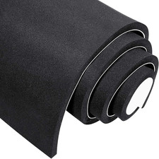 Backed Adhesive Foam Padding 1/2" Thick X 12" W X 59" L, Black Neoprene Sheets,