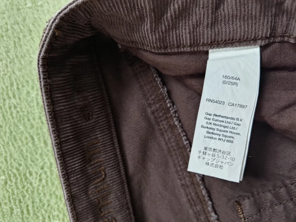 Pantalones Gap Mujer 0 25R Denim Marrón Tiro Alto Universal Legging Pana Elástico Foto 4 de 4