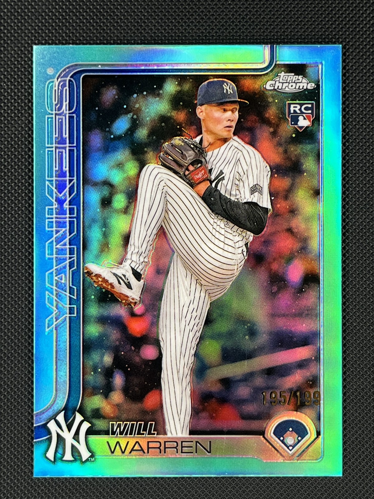 2025 Topps Chrome #81 Will Warren Aqua Refractors #/199