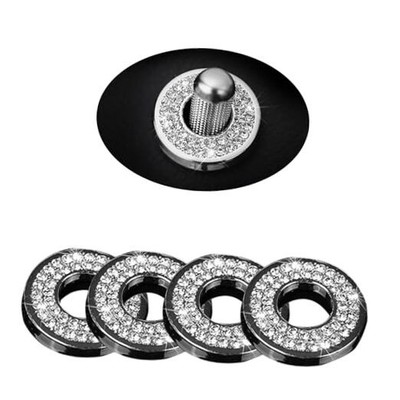 1 Pack 4 Pcs Bling Car Inner Door Lock Covers, Car Bling Accessories Silvery