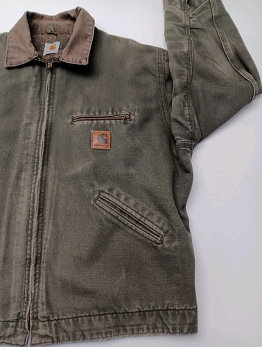 Vintage Carhartt Detroit Jacket J97 MOS Size Large Green Plaid Blanket Lined USA by Carhartt, Size L, $429 - Photo 7