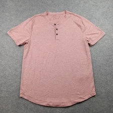 Abercrombie Fitch Shirt Mens Medium Pink Soft A&F Air Knit Henley Stretch