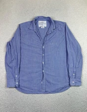 Frank & Eileen Shirt Womens Large Blue Gingham Check Eileen Button Front
