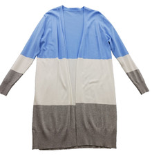 Unknown Women S Cardigan Multicolor Viscose Long Sleeve Color Block Open Front