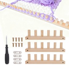 3pcs Chunky Knitting Blanket Loom Foldable, 35.4 Inch Thick Wooden Chunky Yar...