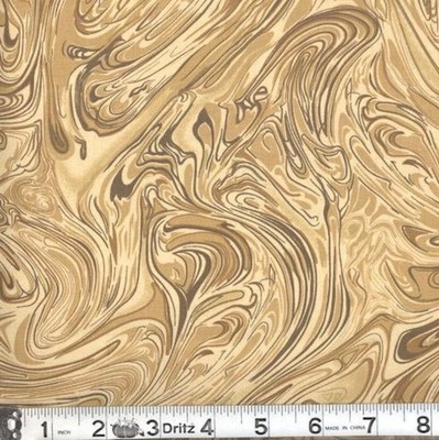Brown Marbled Paint 100% Cotton Fabric Quilting Material Blender BTY