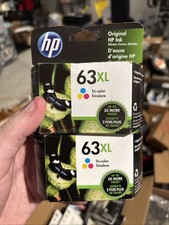 HP 63XL Tri-Color Color Genuine Ink Cartridges Set EXP 2022 Lot of 2 NEW SEALED