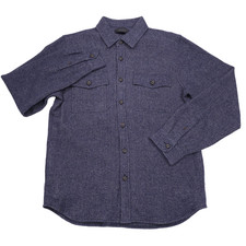 Bloomingdales Wool Overshirt Jacket Mens Small Deep Blue Button Front