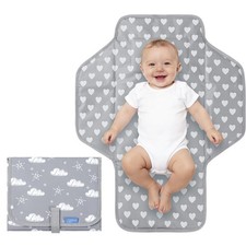 Baby Portable Changing Pad Travel - Waterproof Compact Diaper Changing Mat wi...
