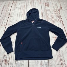 Levis 1/4 Zip Hoodie Women's Medium Pullover Hoodie Navy Blue Fleece