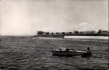 RPPC Eforie Nord Romania Boat view vintage postcard v887