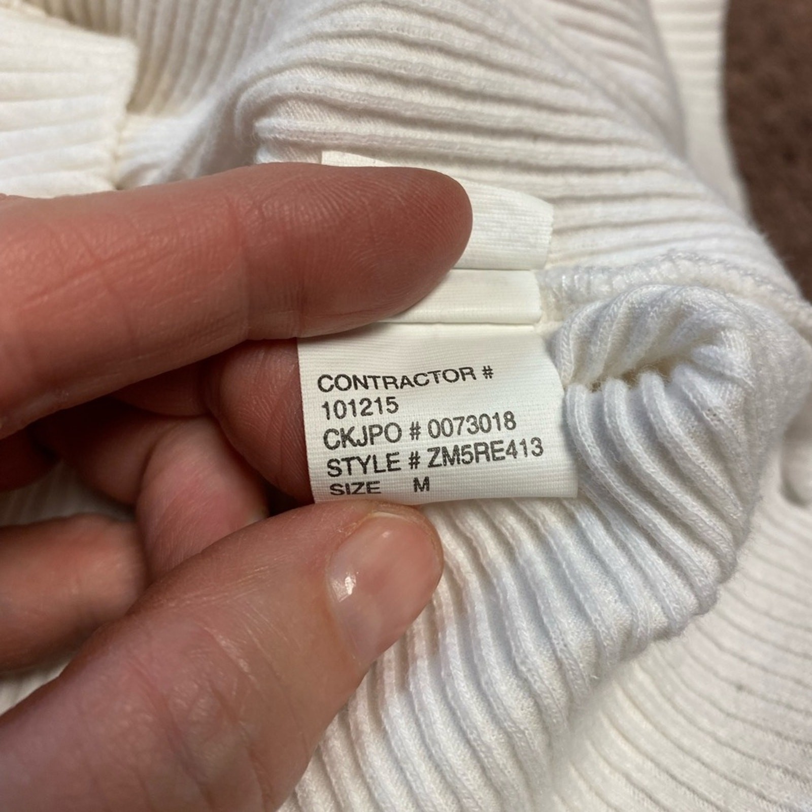 Calvin Klein Womens Medium Ivory Basic Fitted Top - image 7