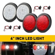 White Red Amber 2pcs 4/6inch 12LED Tail REAR Stop Brake Lights for Trailer Truck