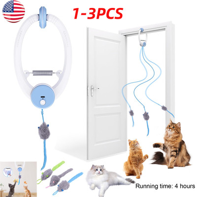 Cat Toy Interactive for Indoor Cats, Smart USB Rechargeable Door Hanging Auto US