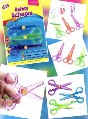 Kinderschere Sicherer Gebrauch Kind für 3 Arten Schnitt Kunst Handwerk Schere Gerade Zickzack Schnitt