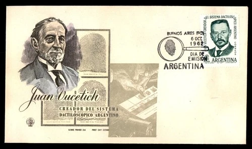 Mayfairstamps Argentina FDC 1962 Juan Vucetich Fingerprinting First Day Cover aa