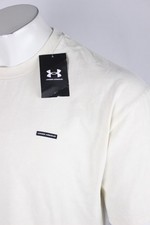 Under Armour Men's UA Heavyweight Logo Wash Short Sleeve Shirt Stone White — image 3
