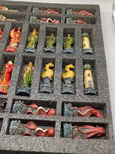 Giuliana Fabris 1925 Venezia Chess Pieces Fire vs Water Acqua Contro Fuoco 2004