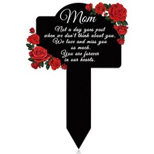 Memorial Stakes Grave Cemetery Decorations Metal Grave Plaque Markers Mom Plaque