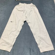 VTG Nike Team Track Pants Mens Medium White Athleisure Sports Workout Drawstring
