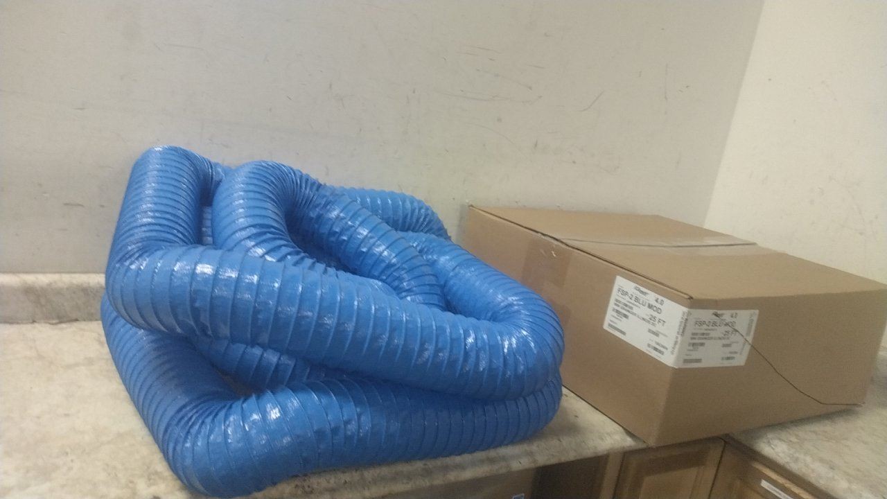 Flexaust Co. Inc. 2480400401A 4 In Inside Dia 25 Ft L Blue Industrial Duct Hose
