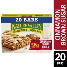 24.8 OZ Nature Valley Soft-Baked Oatmeal Squares,Cinnamon Brown Sugar,20 Count