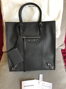 Balenciaga Papier A5 Python Zip Around Tote Bag Black Ebay Image Is Loading Balenciaga Papier A5 Python Zip Around Tote Bag