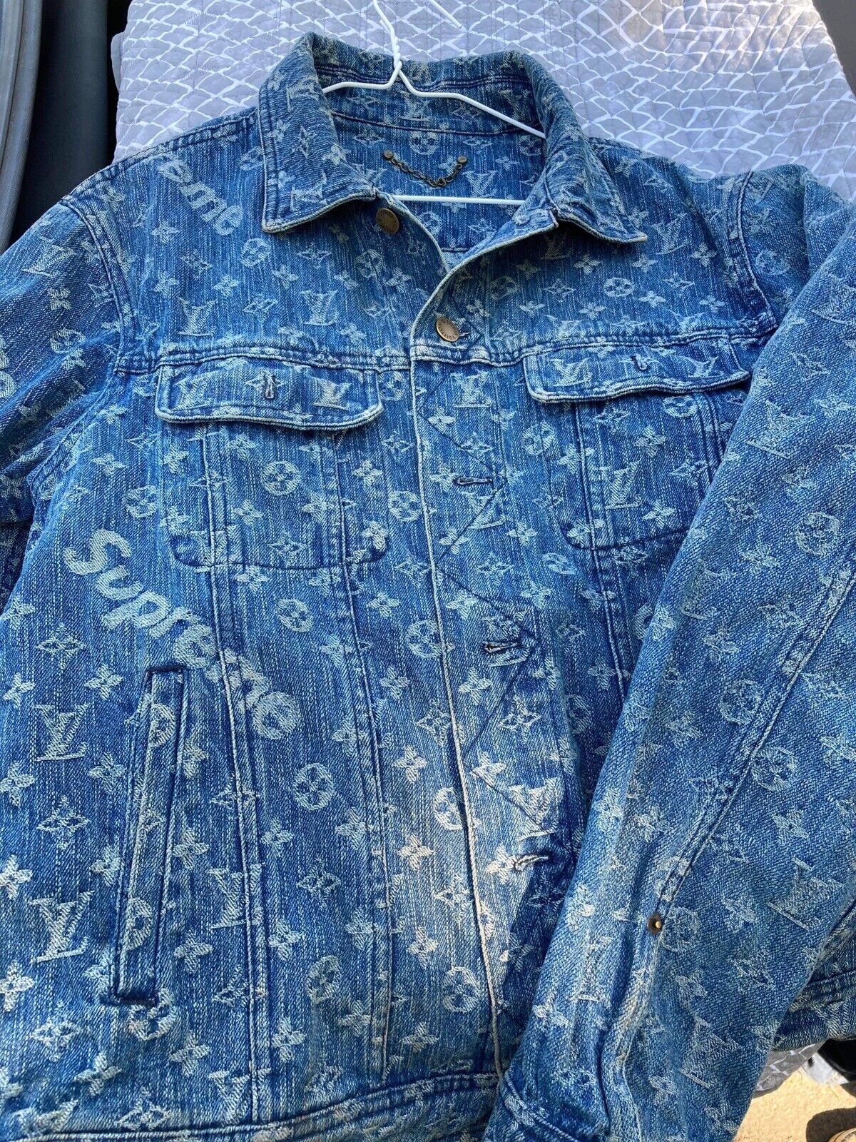 LV Luxury Vintage Jacquard Floral Denim Fabric XYXC662 for