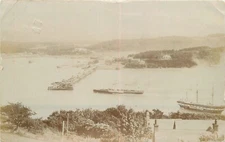 Postcard RPPC 1918 Bangor Anglesey UK Harbor ships 23-12891