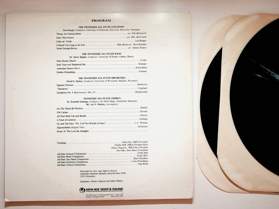 1985 Tennessee All-State Concert Jazz Band Chorus Vinyl 2-LP Record Gatefold VG+ - Image 2 of 4