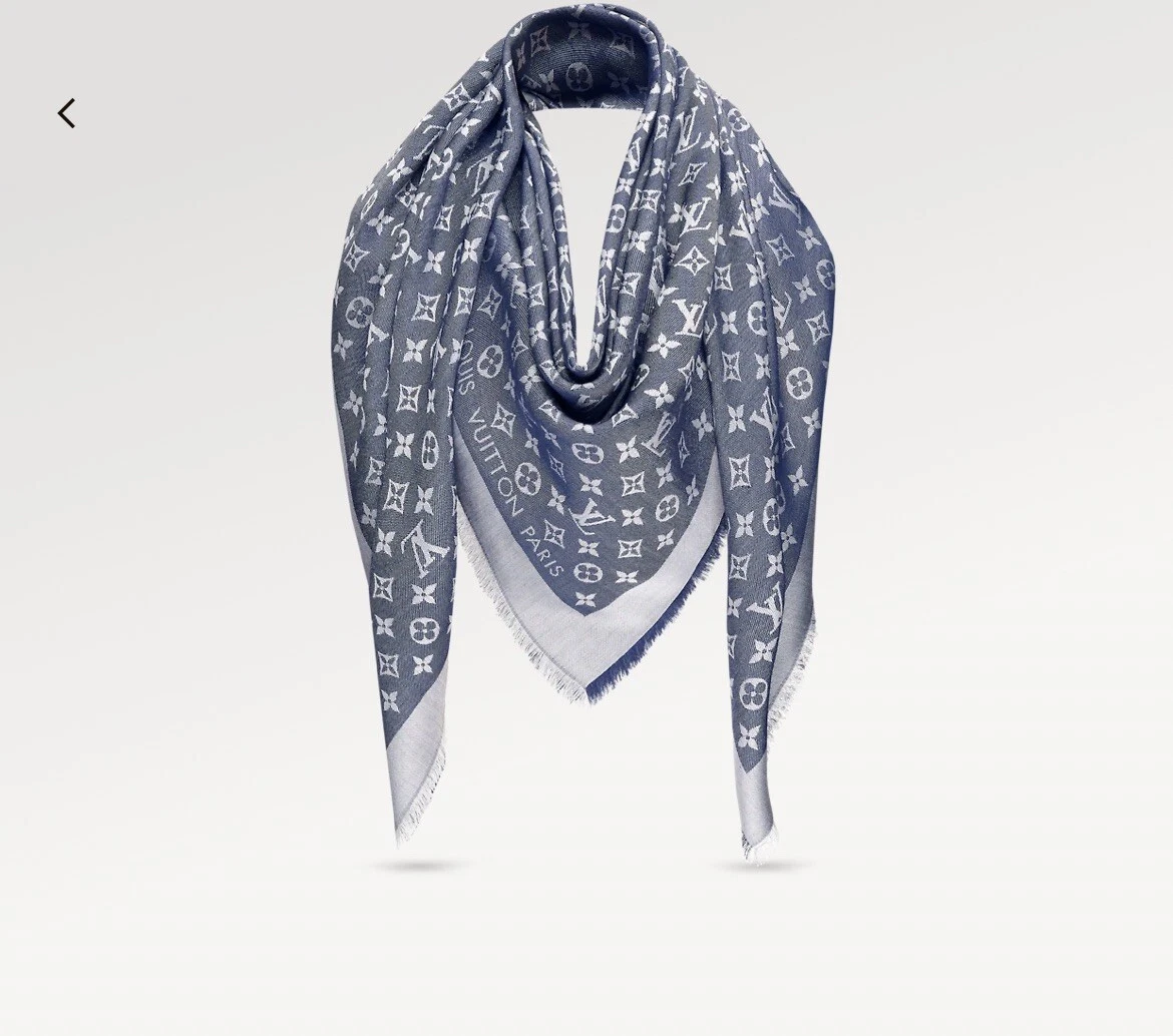 LOUIS VUITTON MONOGRAM BLUE DENIM SHAWL M71376 | eBay