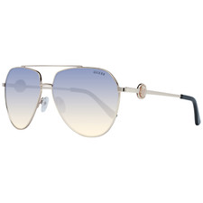 Image of Guess Sunglasses Gold Pilot-Aviator Blue Gradient GF6140 32W 62mm Women's