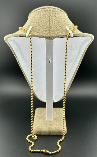 Gold-Tone and Frosted Lucite Tassel Necklace 41" long NK - Foto 5 di 5