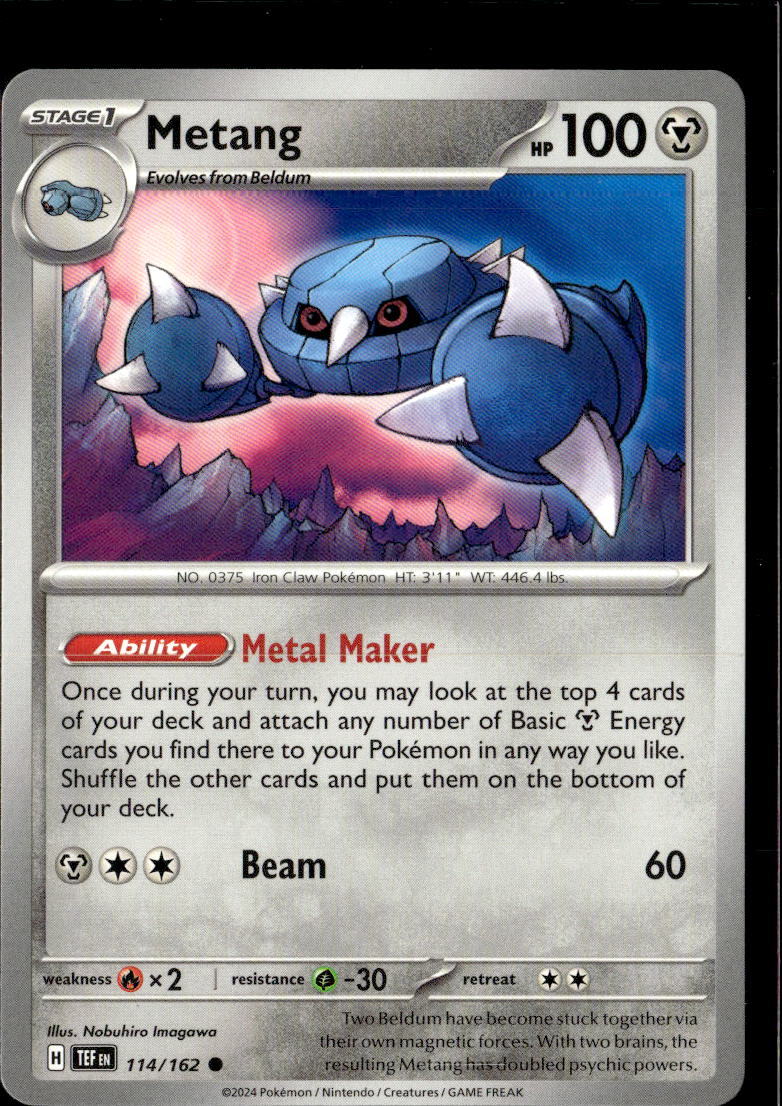 Pokemon Metang 114/162 Temporal Forces Non Holo Common 5 Card Lot