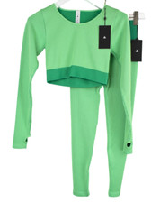 VITALITY The Nova 2 in 2 Set Women's MEDIUM Leggings  Cropped Top Green