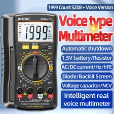 SZ08+ Digital Multimeter Auto Range Voltmeter Resistance Tester Voice Broadcast