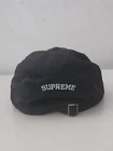 FW20 Supreme Script Logos 6 panel Black Cap Hat Jacquard