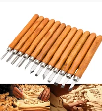 12pcs Hand Wood Carving Chisels Knife Tool for Basic Woodcut Working Tools 