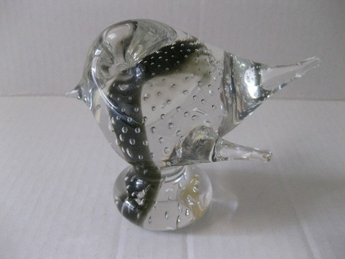 BOLLE CONTROLLATE MURANO VINTAGE ARTE VETRO UCCELLINO SU PIEDISTALLO ITALIA - Foto 6 di 9